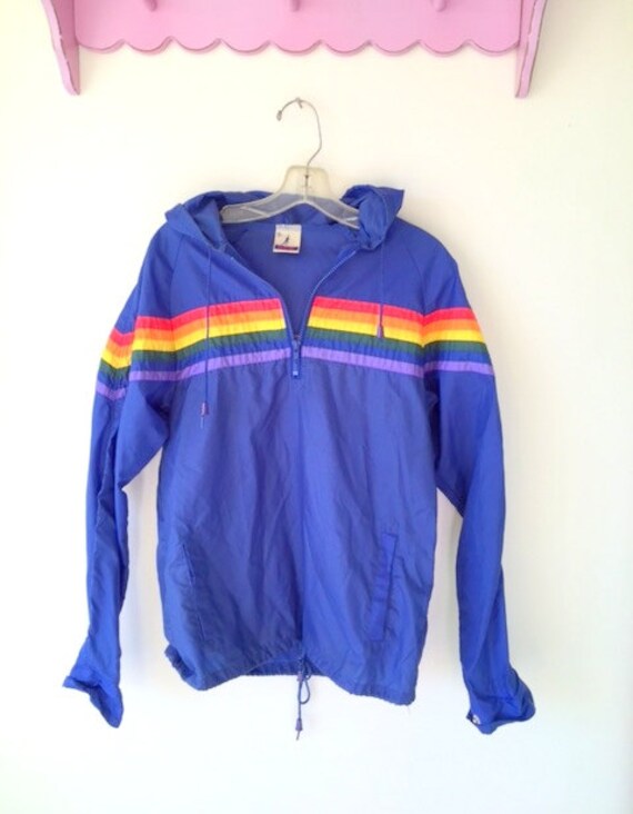 1980s RAINBOW Jacket...size small. colorful. bright. retro.