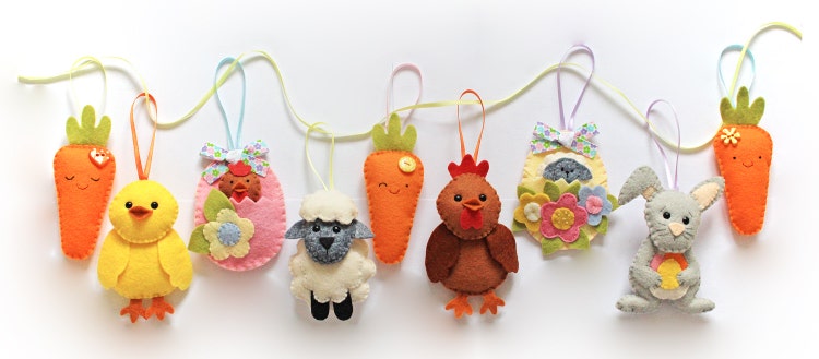Easter garland PDF sewing pattern sew your own diy by sewsweetuk