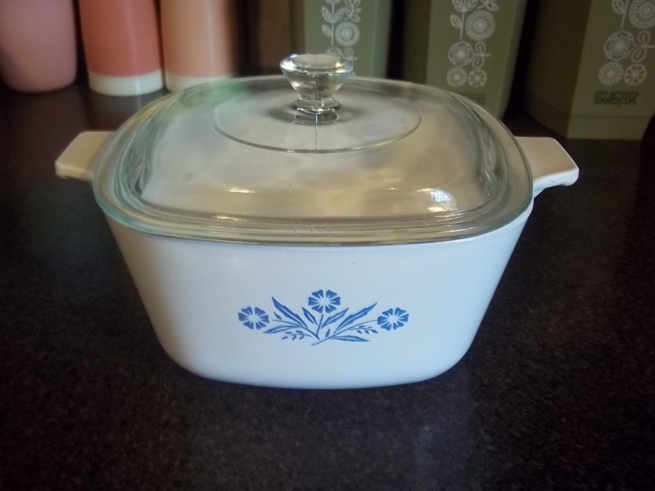 Vintage Pyrex Corning Ware Blue Cornflower casserole 1 3/4