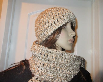 Rococo Beige Scarf and Hat Set Ready to Ship