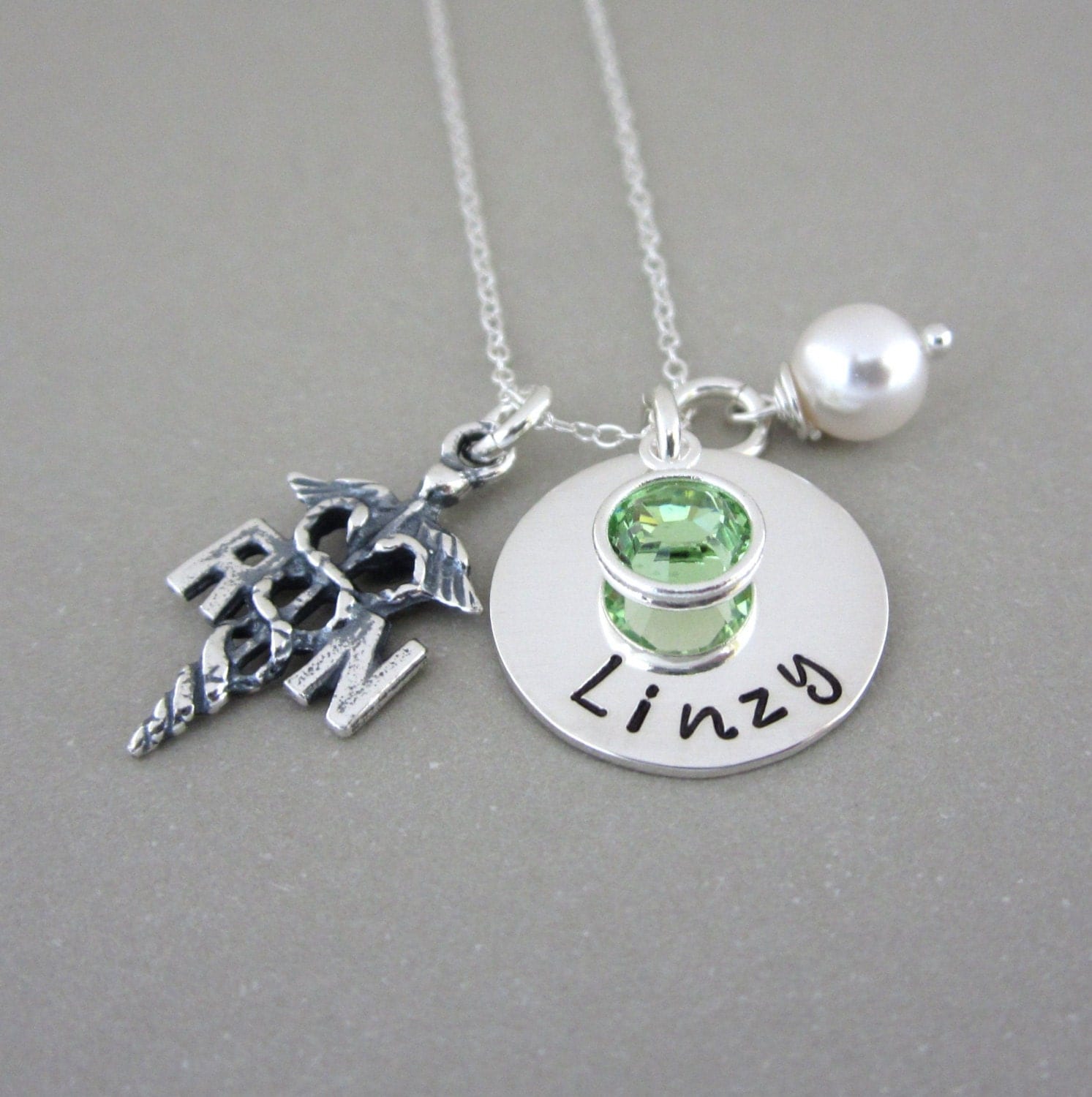 Nurse Jewelry RN Necklace RN Gifts Nurse by ShinyMetals on Etsy