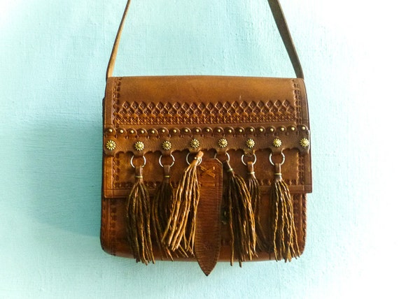 Vintage 70s boho bohemian hippie purse bag crossbody shoulder