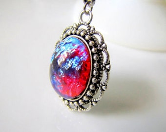 Dragons Breath Necklace Sterling Silver Fire Opal Necklace