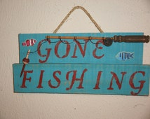 Popular items for gone fishing sign on Etsy