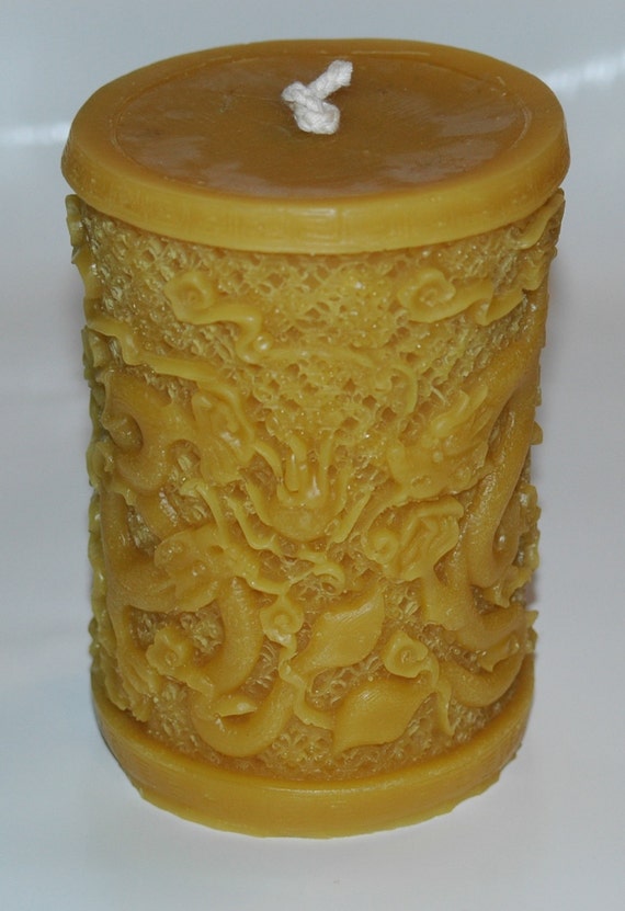 Pure Beeswax Dragon Pillar Candle Fire Breathing Dragon