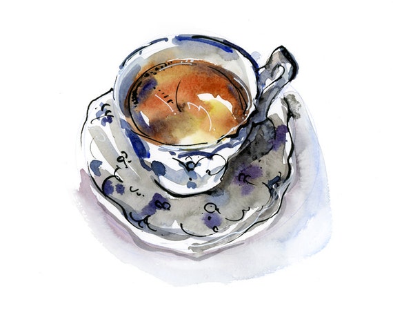 Kitchen Art Tea Chai print from an original watercolor