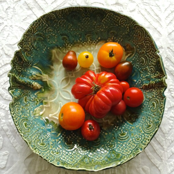 Ceramic Bowl Salad Bowl Fruit Bowl Fall Decor by Clayshapes