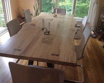 This is an example of a table we built for a clientn live edge dining table, local spalted hard maple