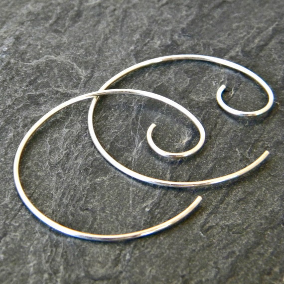 Open Hoop Earrings Sterling Silver Threader Earring Silver