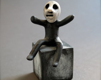 OOAK Handmade Artwork Sculpture - Little Man Figurine - Mononoke