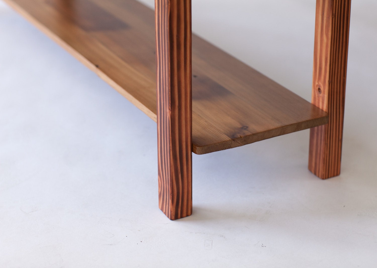 Skinny Reclaimed Wood Coffee Table with Shelf