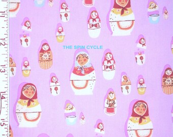 Fabric 1FQ West Hill MATRYOSHKA DOLLS Russian Doll Heather Ross Free Spirit Purple Windham Quilting Sewing