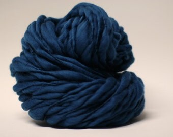 Handspun Yarn Thick and Thin Slub Merino Wool TTS (tm)Teal 02