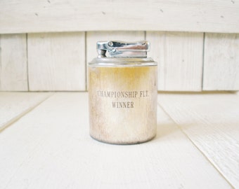 Vintage table lighter metal engraved golf trophy Kreisler 1966