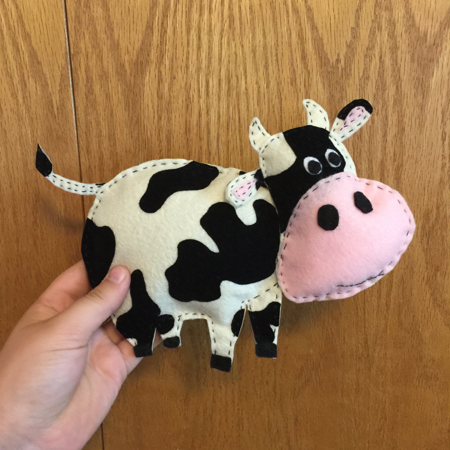 Felt Pattern Cow Plushie