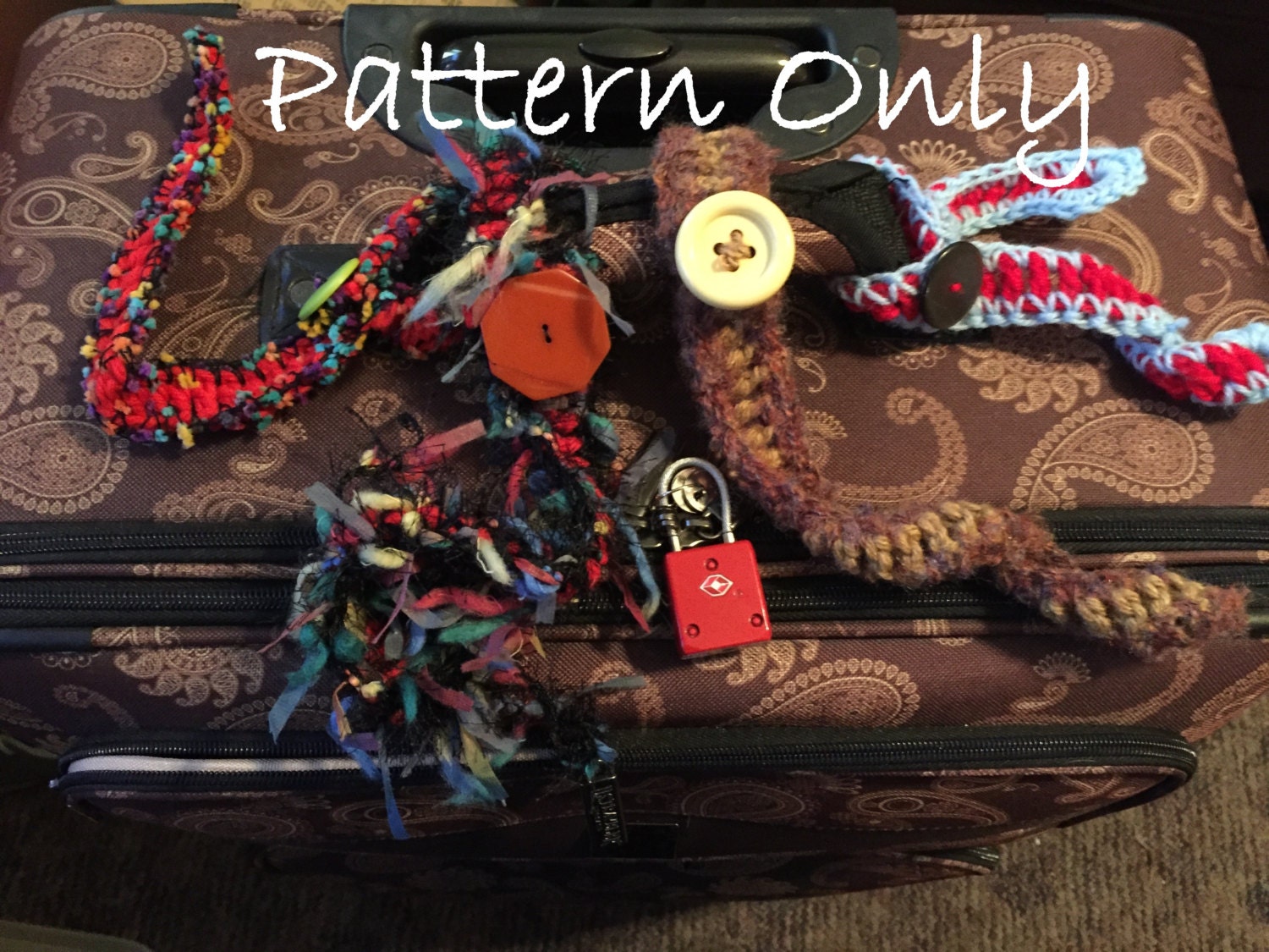 Crochet Pattern Luggage Tag Travel Accessory INSTANT