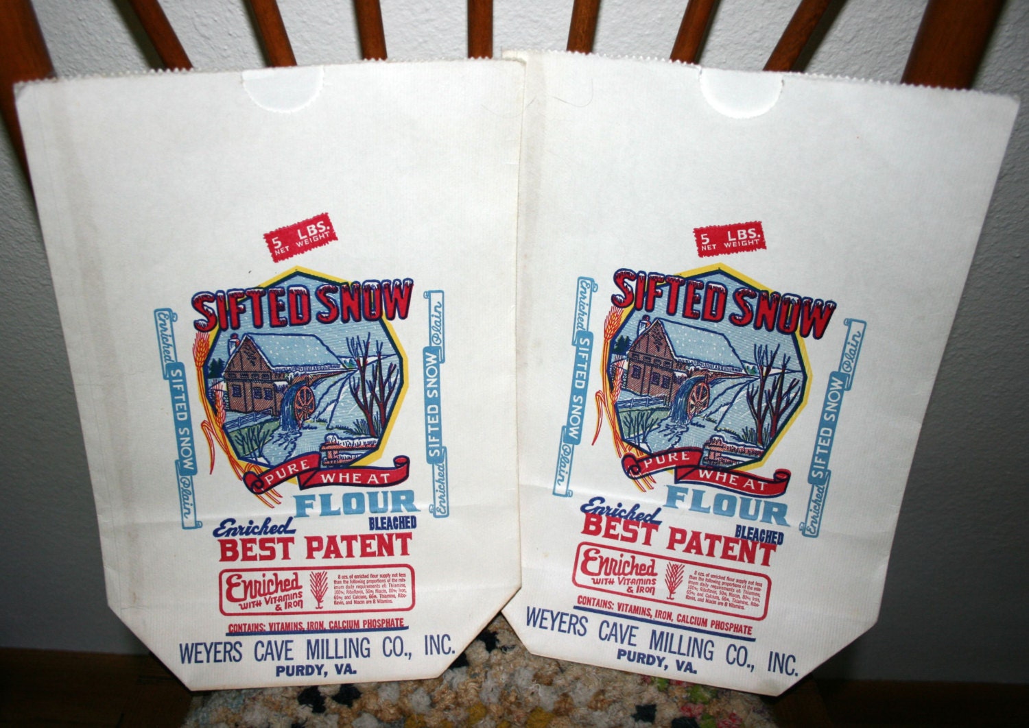Download Vintage Paper Flour Bag/Sack Sifted Snow Weyers Cave