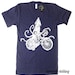ON SALE - Squid on a Bike T-Shirt - American Apparel Tshirt - Navy- Sizes MEDIUM