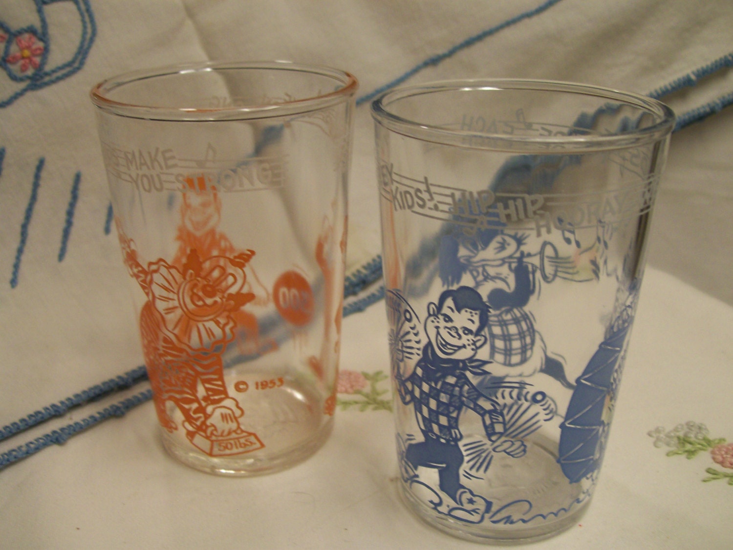 Howdy Doody Glasses Vintage Welchs Jelly Jars 1950s Choice of