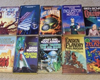 10 Vintage Science Fiction Book Lot - Bova, McCaffrey, Zelazny, Anderson, Norton
