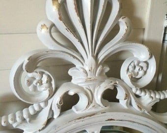 Rare Ornate vintage mirror/chalkboard, shabby chic, cottage baby girl nursery, framed mirror
