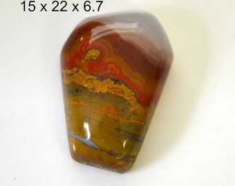 Moroccan agate cabochon. 15 x 22 x 6.7. high polish and colorful