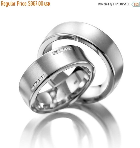 ON SALE His and Hers Wedding Ring Sets With by FirstClassJewelry