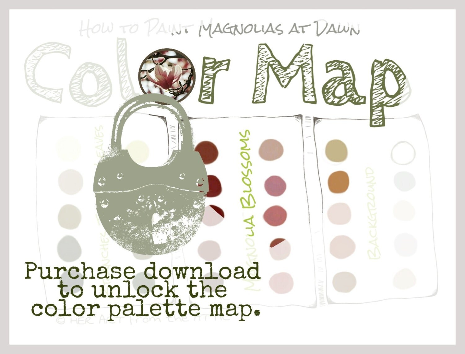 How to Paint Magnolias at Dawn Lesson Reference Kit by Her