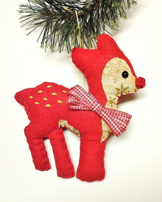 Felt Deer Ornament Personalized Ornament Christmas