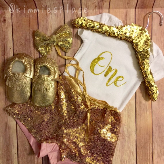 Gold Glitter ONE bodysuit by KimmiesPlace on Etsy
