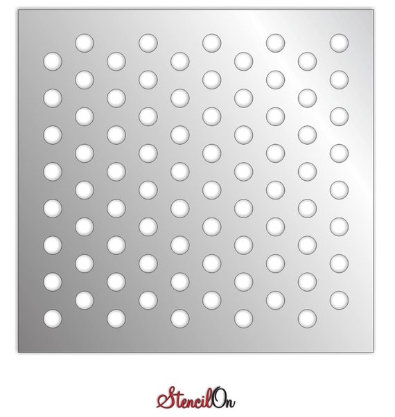 Polka Dot Stencil Sheet 14 x 14.5 .75
