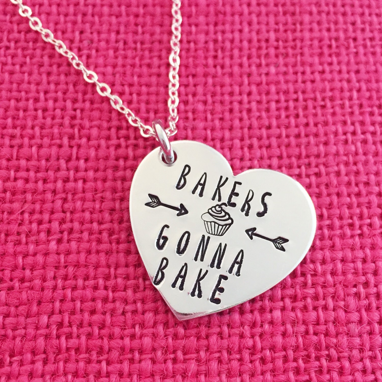 Hand Stamped Bakers Gonna Bake Necklace by