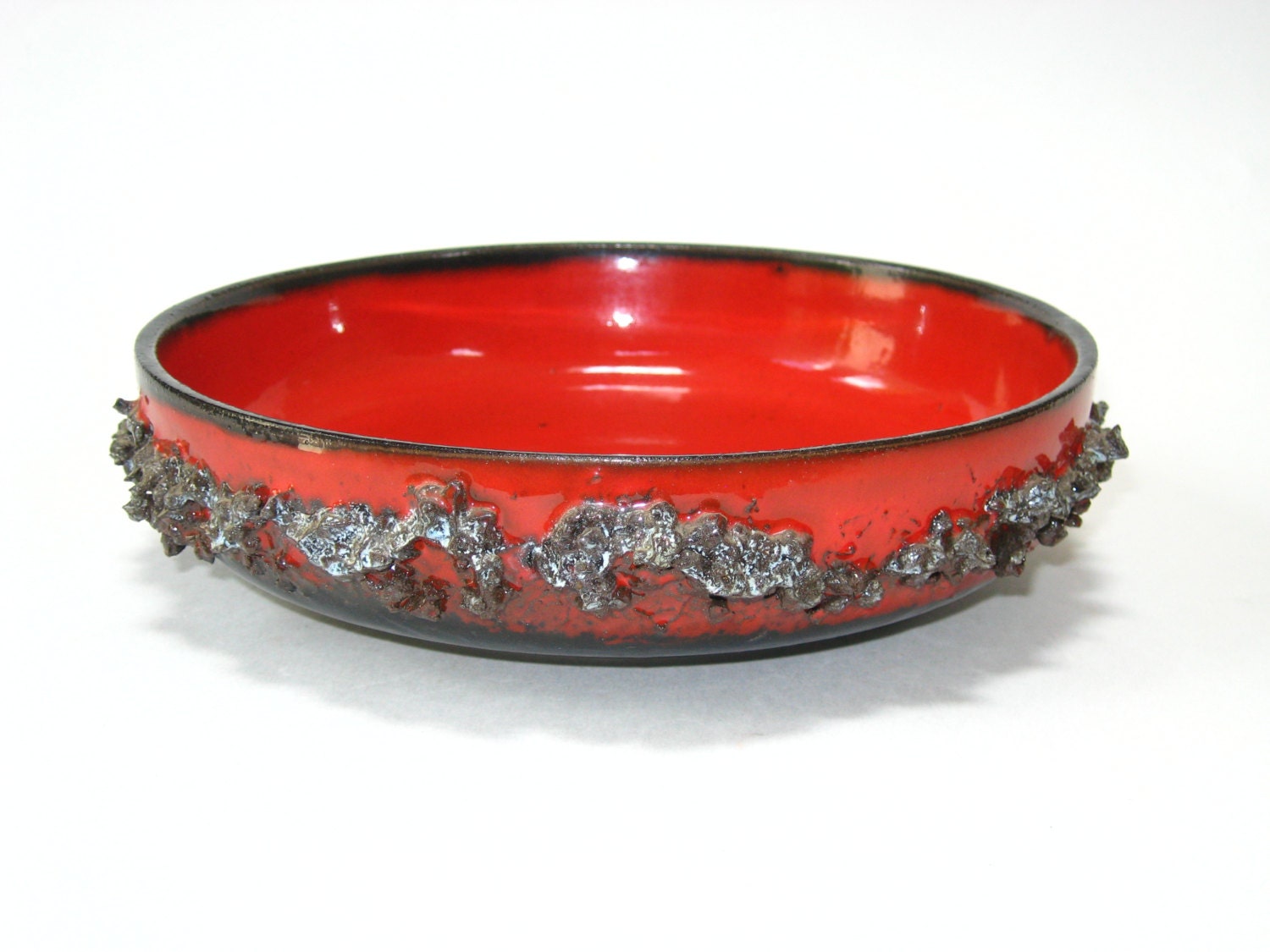 GLIT Iceland Lava Ceramics Red Glaze Mid Century Brutalist