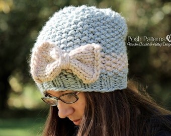 Knitting PATTERN - Hat Knitting Patterns - Knit Hat Pattern - Slouchy Hat Knitting Pattern - Easy Knitting Pattern - Beanie - PDF 164