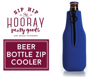 Zippered Bottle Coolers, Beer Bottle, Beer Bottle Zippered, Zippered, Custom Favors, Beer Bottle,  Party, Wedding, Business, Any Design