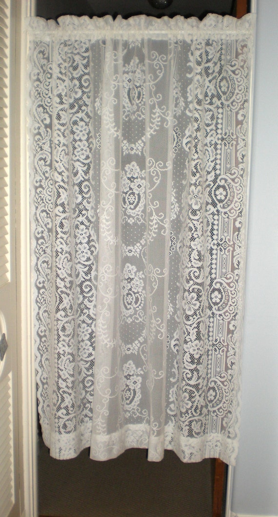 LACE Curtain Panels Set of 2 Vintage Victorian Lace Romantic