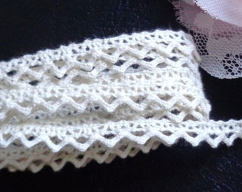 1/4 Inch Crochet Trim Ribbon natural color selling by the yard