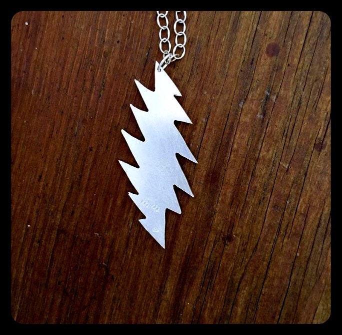 Sterling silver 13 point Grateful Dead Large lightning bolt