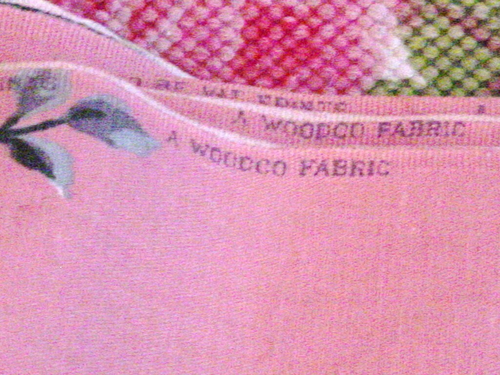 Vintage Pink Barkcloth Era Roses Curtain Upholstery Fabric 40
