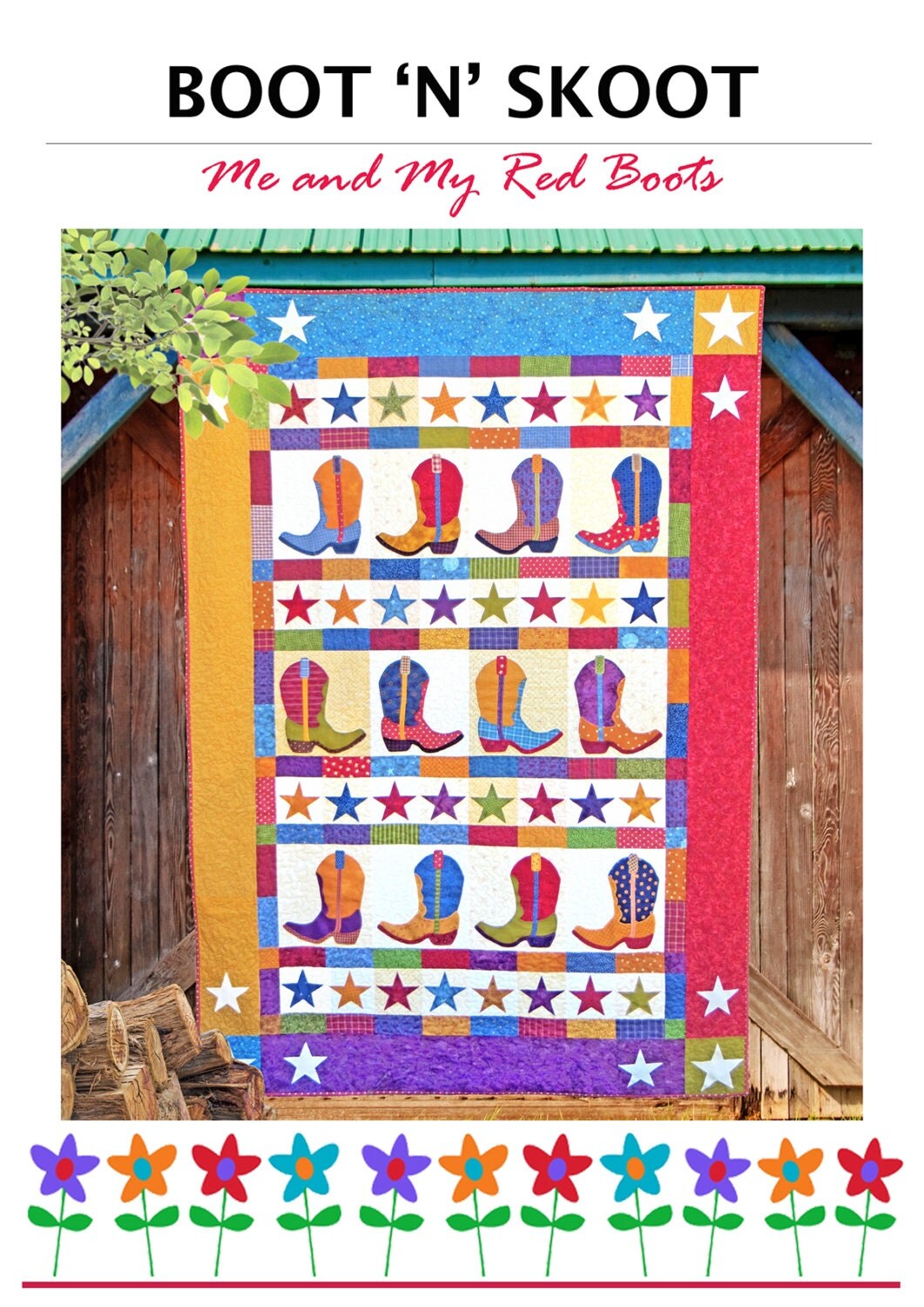 Boot 'n' Skoot Cowboy Boot Quilt PDF Pattern by TheRedBootQuiltCo