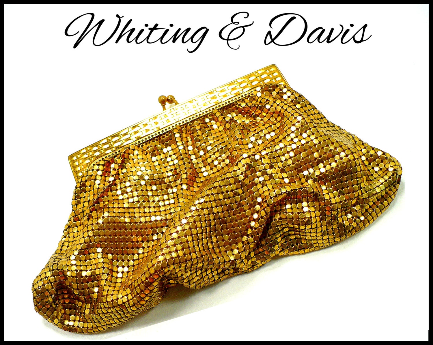 whiting and davis gold purse