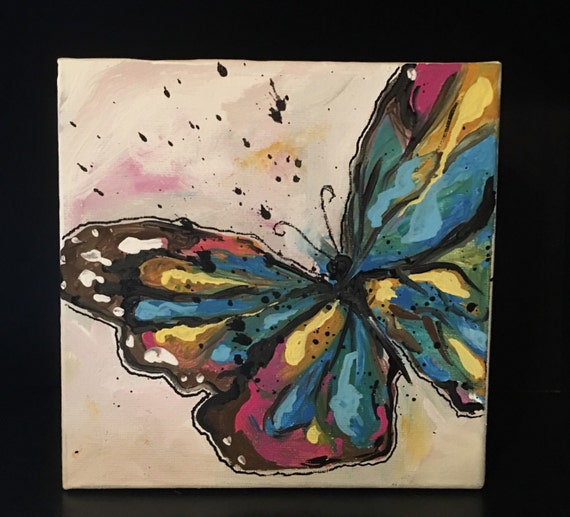 Items similar to Colorful Butterfly, 6 X 6