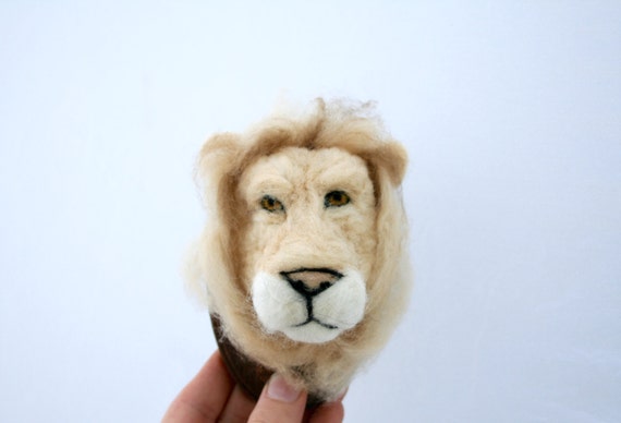Felted Faux-taxidermy Lion