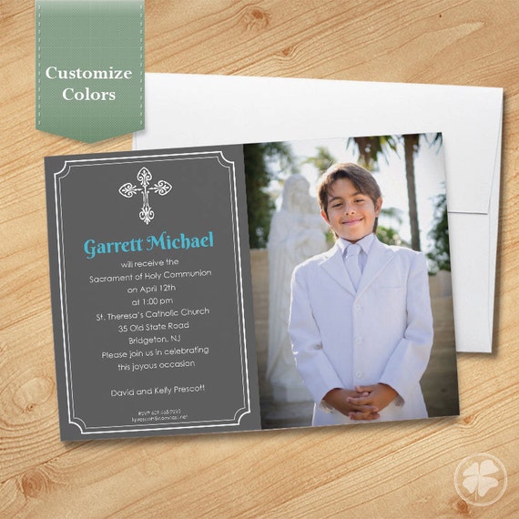 Boys First Communion Invitations, Communion Invitations, First Holy Communion Invitations, Communion Invitations for Boys Il_570xn