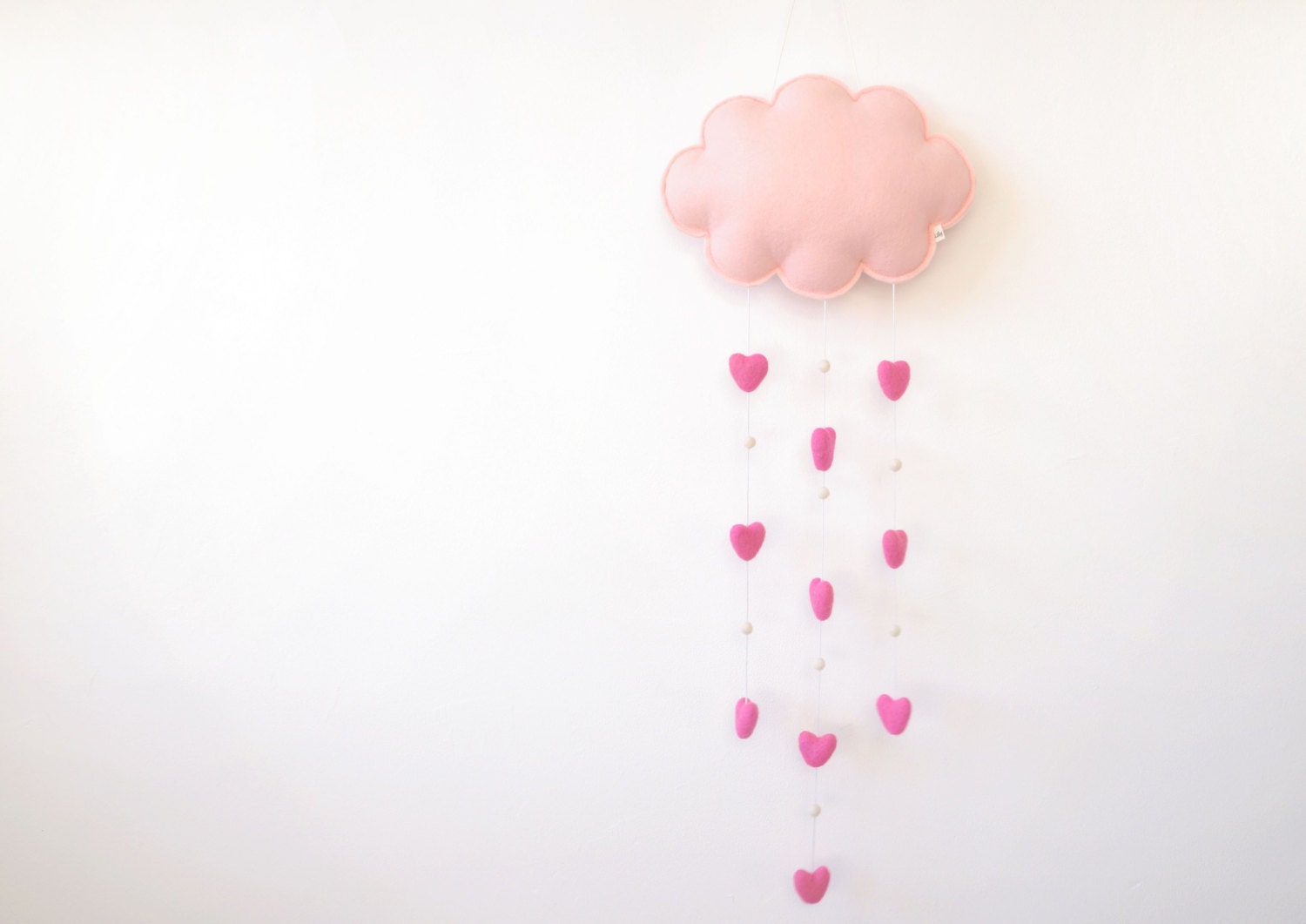 Felt Cloud Baby Mobile Wall Hanging Window Hanging Pink