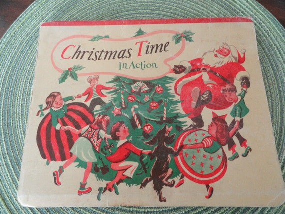 B158) Vintage 1949 Christmas Pop Up Book Christmas Time in Action ...