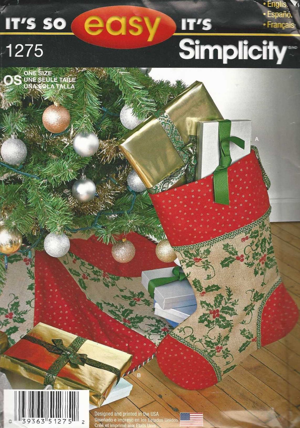 CRAFT PATTERN Simplicity 1275 Christmas Tree Skirt and