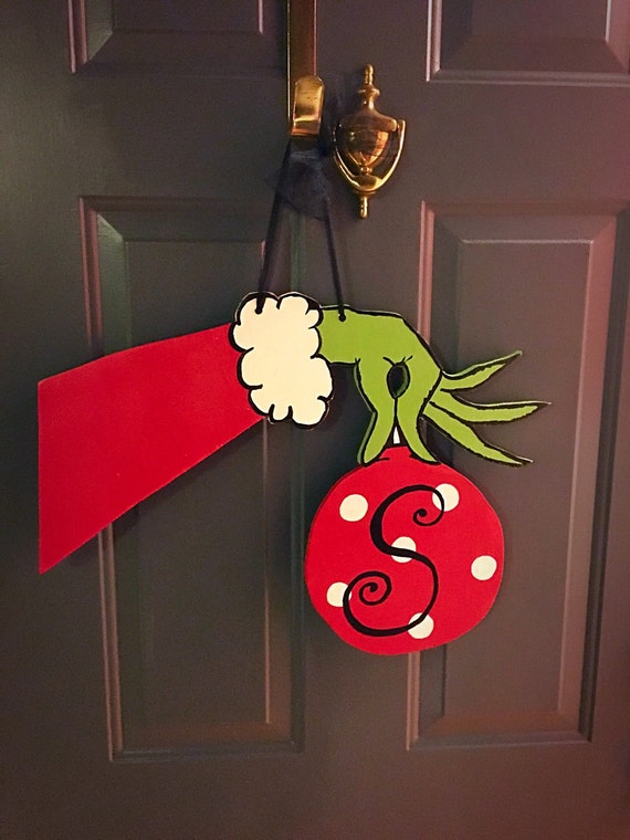 Grinch door Hanger by LilianaBoutique on Etsy Handmade personalized