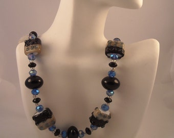 Lampwork Crystal Glass Beads Beaded Necklace