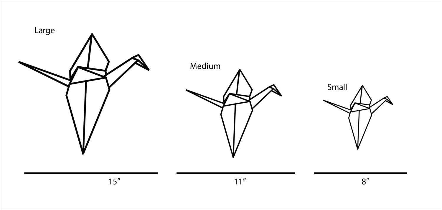 Origami Crane Vinyl Wall Decals